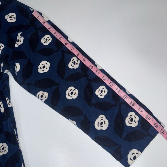 Uniqlo x Marimekko Navy Blue Flannel Long Sleeve Shirt Dress Pockets Women Large - Picture 10 of 12